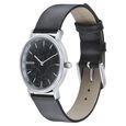 Sonata Silver Lining Black Dial Women Watch With Leather Strap - image number 1