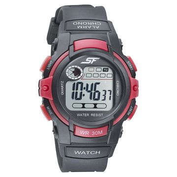 SF Digital Dial Black PU Strap Watch for Men