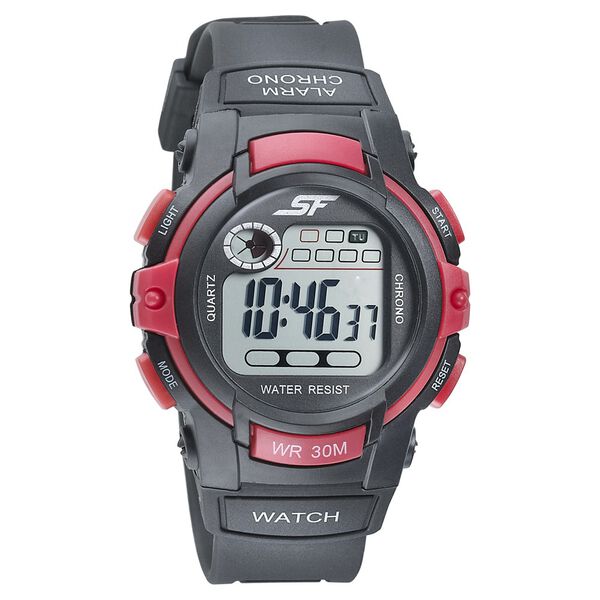 SF Digital Dial Black PU Strap Watch for Men - image number 0