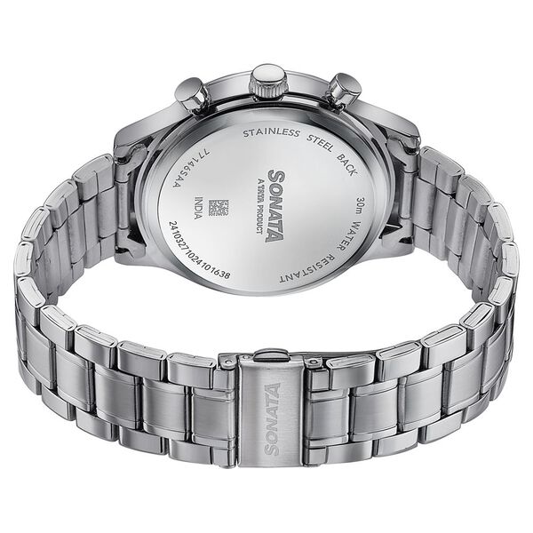 Sonata Wedding Edit Quartz Multifunction Silver Dial Stainless Steel Strap Watch For Men - image number 5