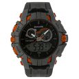 SF Quartz Analog Digital Black Dial Plastic Strap Watch for Men