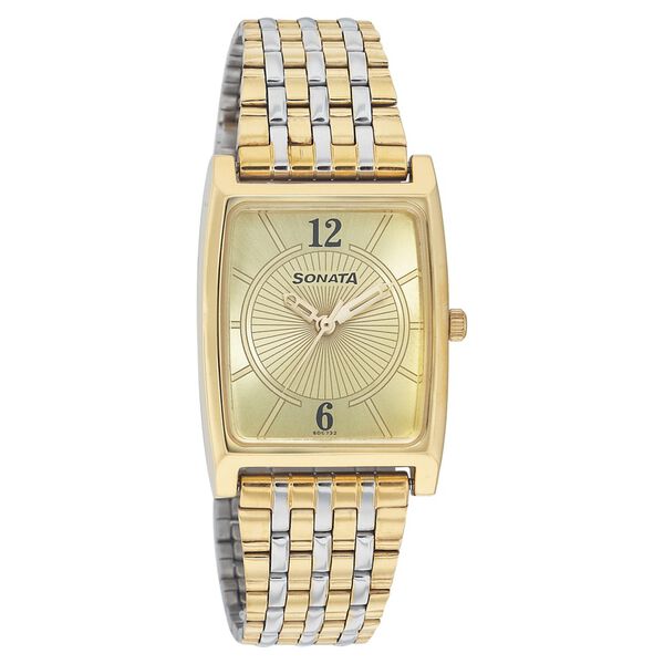 Sonata Quartz Analog Brown Dial Stainless Steel Strap Watch for Men - image number 0