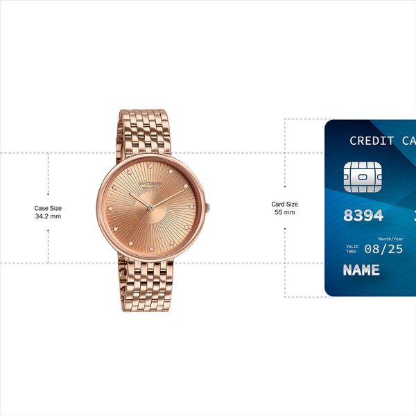 Sonata Poze Quartz Analog Beige Dial Stainless Steel Strap Watch For Women - image number 3