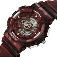 Sonata SF Spectra Quartz Digital Maroon Dial Translucent Maroon Polyether Strap Watch For Men - image number 2