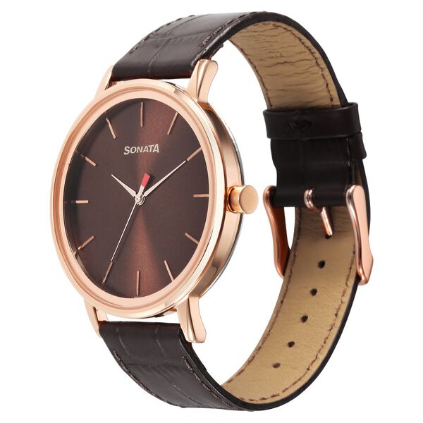Sonata Utsav Quartz Analog Brown Dial Watch for Men - image number 1