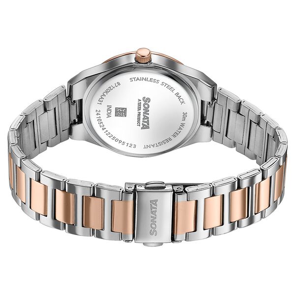 Sonata Jashn Quartz Analog Maroon Dial Two Toned Metal Strap Watch For Women - image number 5