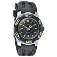 SF Quartz Analog Black Dial PU Strap Watch for Men