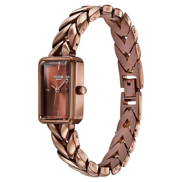 Poze By Sonata Quartz Analog Brown Dial Brown Metal Strap Watch For Women - image number 4