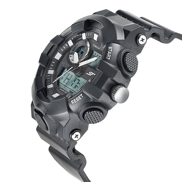 SF Quartz Analog Digital Black Dial Plastic Strap Watch for Men - image number 2