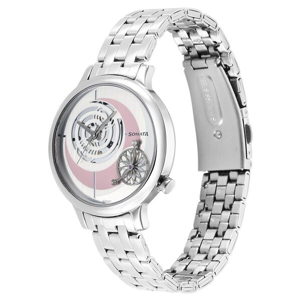 Sonata Unveil Quartz Analog Silver Dial Metal Strap Watch for Women - image number 1