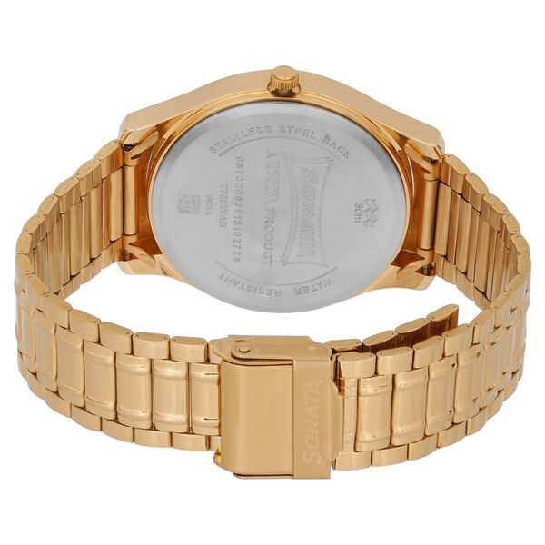 Sonata Quartz Analog with Day and Date White Dial Stainless Steel Strap Watch for Men - image number 4