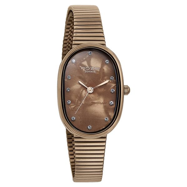 Sonata Poze Quartz Analog Brown Dial Metal Strap Watch for Women - image number 2
