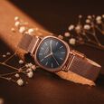 Poze By Sonata Quartz Analog Pink Dial Golden Metal Strap Watch For Women