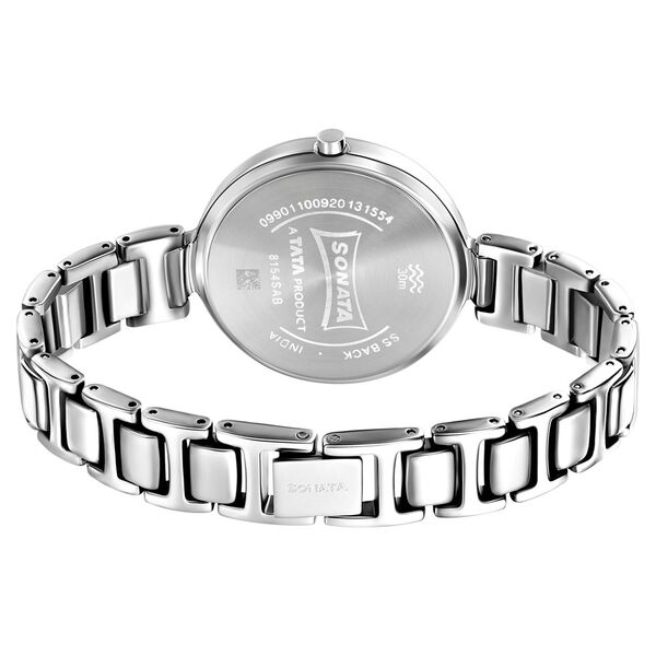 Sonata Workwear Black Dial Women Watch With Metal Strap - image number 3