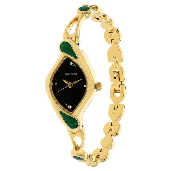Sonata Quartz Analog Black Dial Metal Strap Watch for Women - image number 1