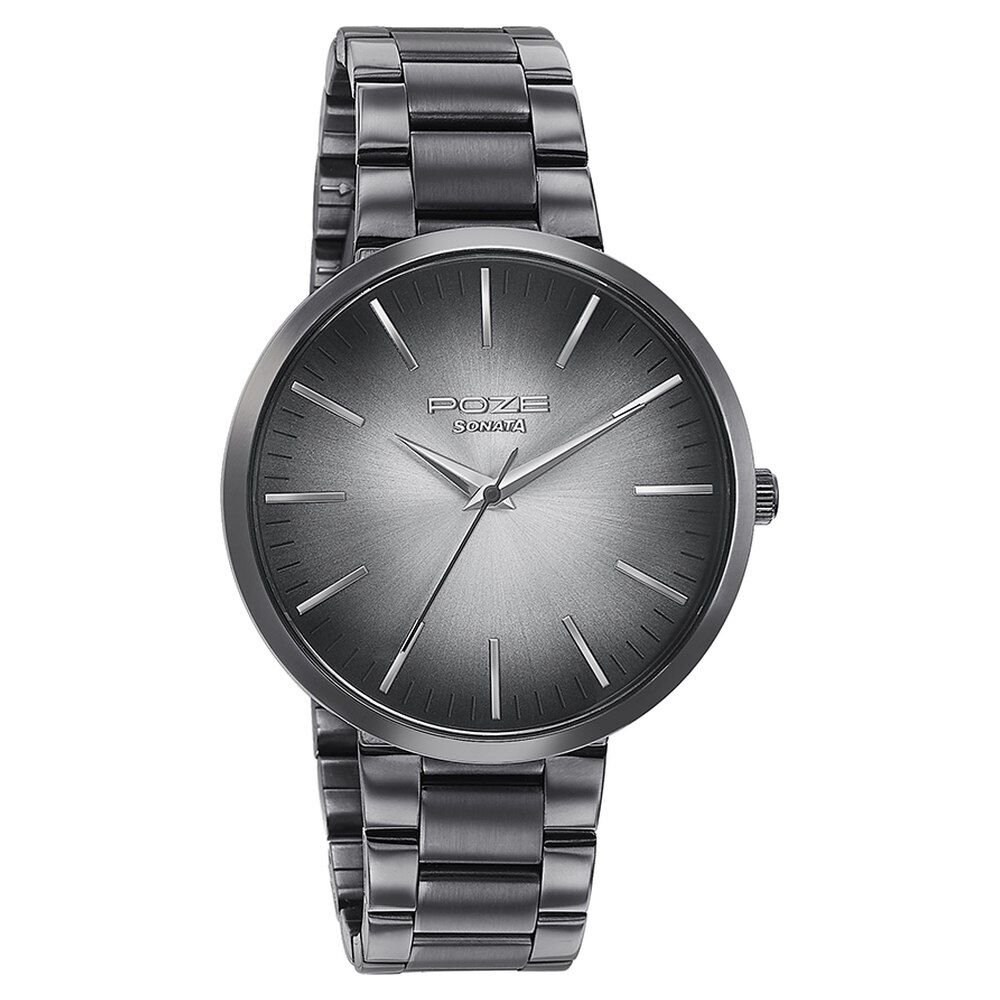 Grey metal watch sales