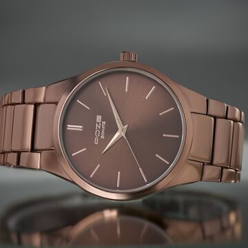 Sonata Poze Quartz Analog Brown Dial Metal Strap Watch for Men