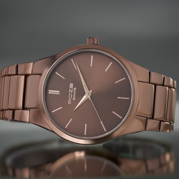 Sonata Poze Quartz Analog Brown Dial Metal Strap Watch for Men - image number 0