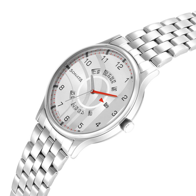 Sonata RPM Silver Dial Stainless Steel Strap Watch for Men - image number 2