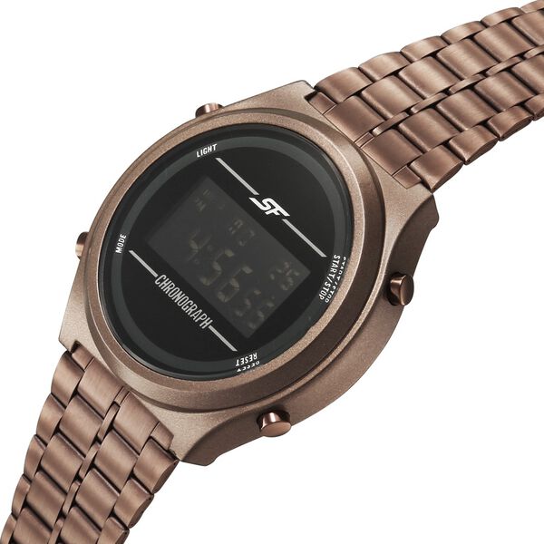 SF CirQle Digital Dial Brown Stainless Steel Strap Watch For Men - image number 3