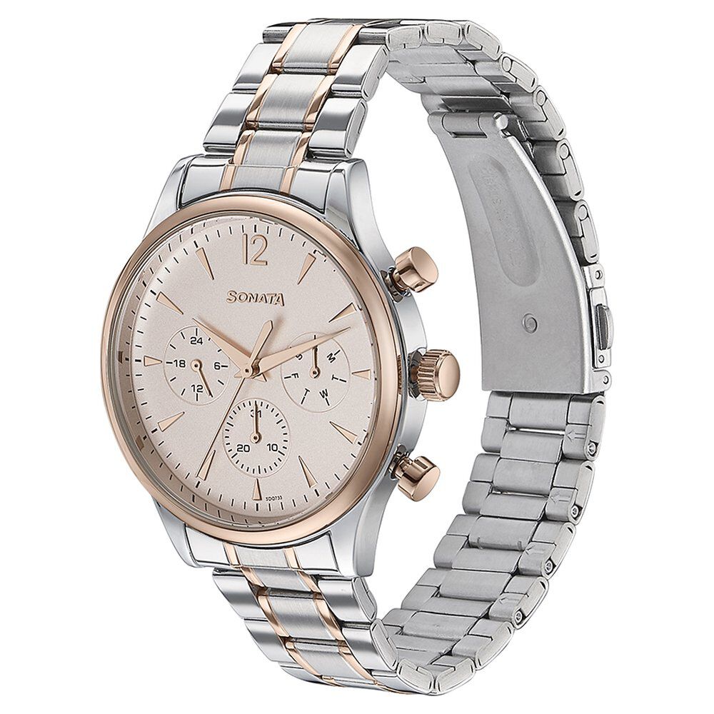 sona★ Buy Online Sonata Quartz Multifunction Pink Dial Two Toned