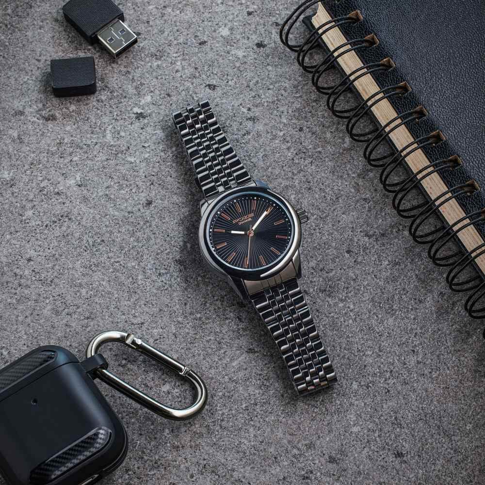 Sonata Poze Quartz Analog Black Dial Black Color Stainless Steel Strap Watch For Men-image-10