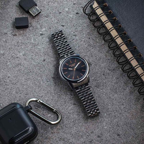 Sonata Poze Quartz Analog Black Dial Black Color Stainless Steel Strap Watch For Men - image number 0