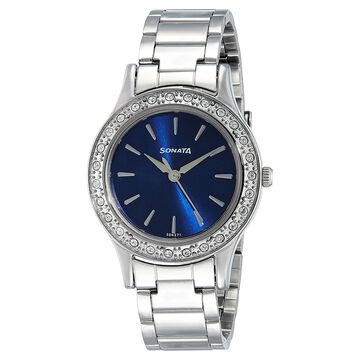 Sonata Stardust Blue Dial Women Watch With Stainless Steel Strap