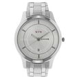 Sonata Quartz Analog Silver Dial Stainless Steel Strap Watch for Men