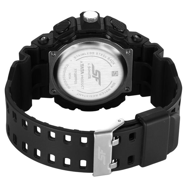SF Analog Digital Black Dial PU Strap Watch For Men - image number 3