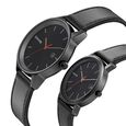 Sonata Quartz Analog with Date Black Dial Leather Strap Watch for Couple - image number 2