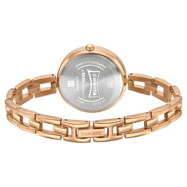 Sonata Wedding Mother of Pearl Dial Women Watch With Metal Strap - image number 3