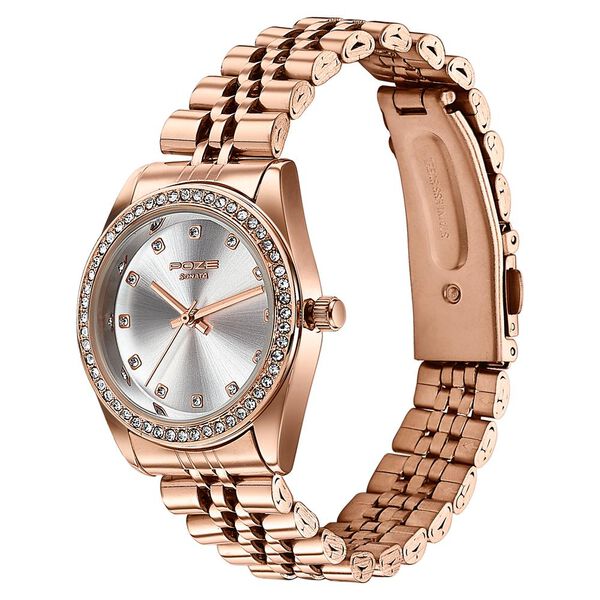 Sonata Poze Quartz Analog Silver Dial Rose Gold Colour Stainless Steel Strap Watch For Women - image number 4