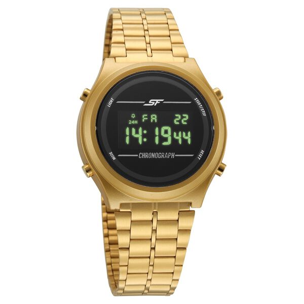 SF CirQle Digital Black Dial Golden Stainless Steel Strap Watch For Men - image number 1
