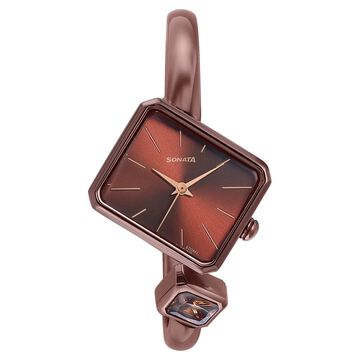 Sonata Wedding Edit Quartz Analog Brown Dial Metal Strap Watch For Women