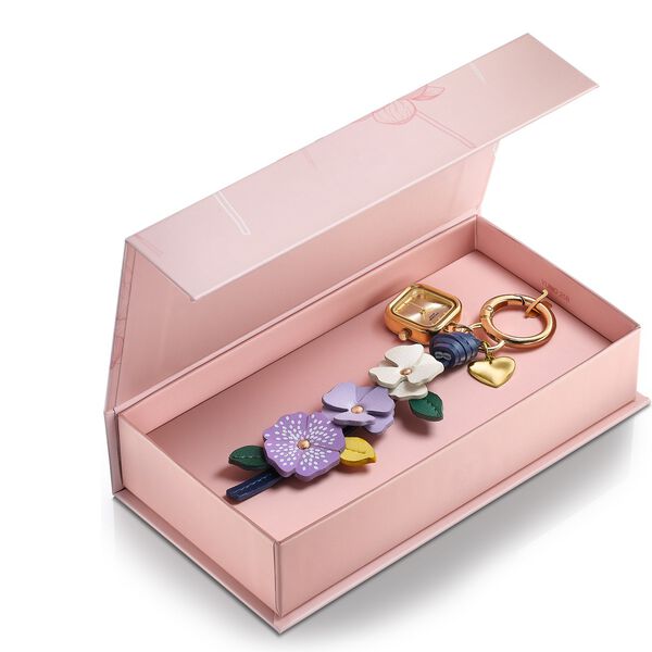Key Chain Watch By Sonata Quartz Analog Golden Dial Purple Leather Key Chain Strap Watch For Women - image number 4