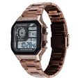 Sonata Hexa Digital Black Dial Brown Color Stainless Steel Strap Watch For Unisex - image number 2