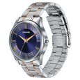 Sonata Traditional Essentials Blue Dial Silver & Rose Gold-Tone Stainless Steel Strap Watch - image number 2