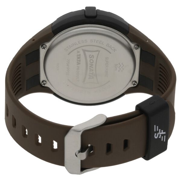 SF Digital Dial Brown Plastic Strap Watch for Men - image number 3