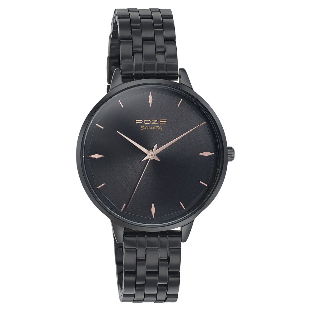 Sonata analog black top dial women's watch