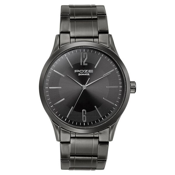 Sonata Poze Quartz Analog Grey Dial Metal Strap Watch for Men - image number 1
