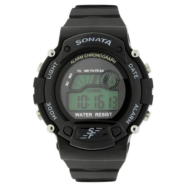 SF Digital Round Dial Plastic Strap Watch For Men - image number 0