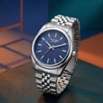 Poze By Sonata Quartz Analog Blue Dial Silver Metal Strap Watch For Men - image number 0