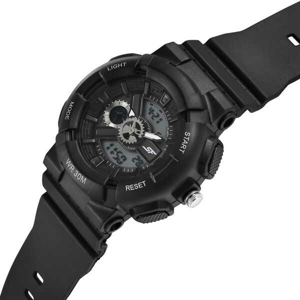 SF Unisex Classic Black Watch with Silver Accents - Timeless Elegance for Every Occasion - image number 1