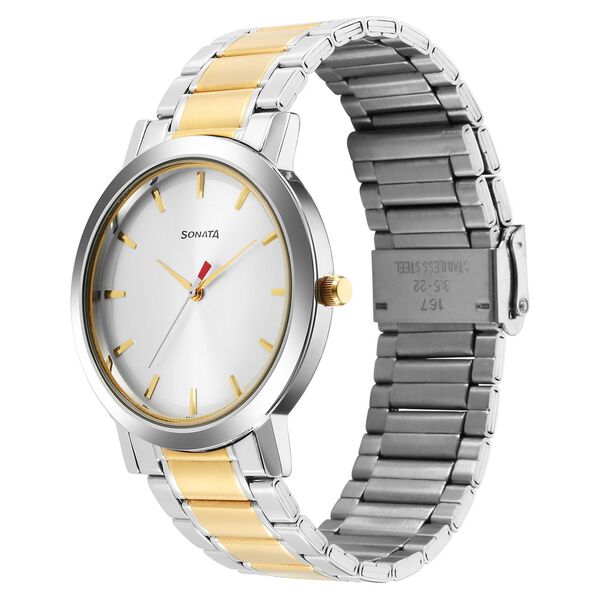Sonata Utsav Quartz Analog Silver Dial Watch for Men - image number 1