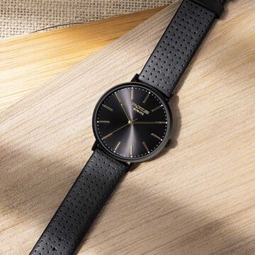 Sonata Poze Quartz Analog Black Dial Leather Strap Watch for Men