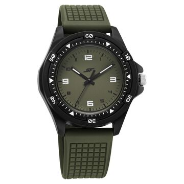 SF Sporty Analogs Quartz Analog Green Dial Green Plastic Strap Watch For Men