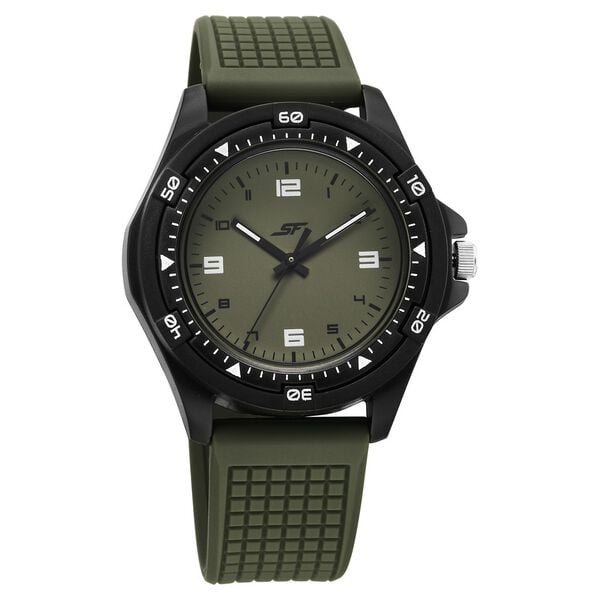 SF Sporty Analogs Quartz Analog Green Dial Green Plastic Strap Watch For Men - image number 0