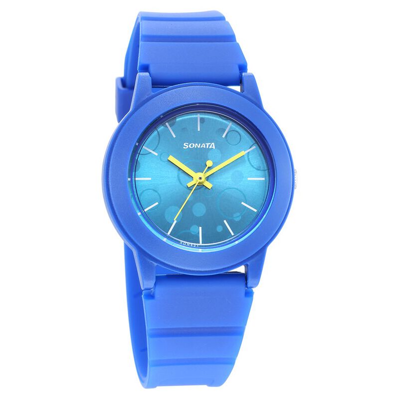 Sonata Dot to Dot Blue Dial Plastic Strap Watch for Women - image number 0