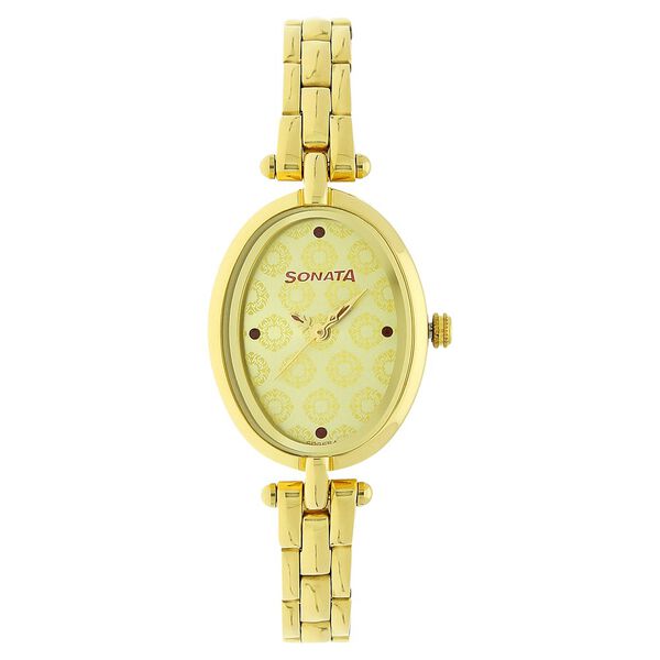 Sonata Wedding Champagne Dial Women Watch With Stainless Steel Strap - image number 0